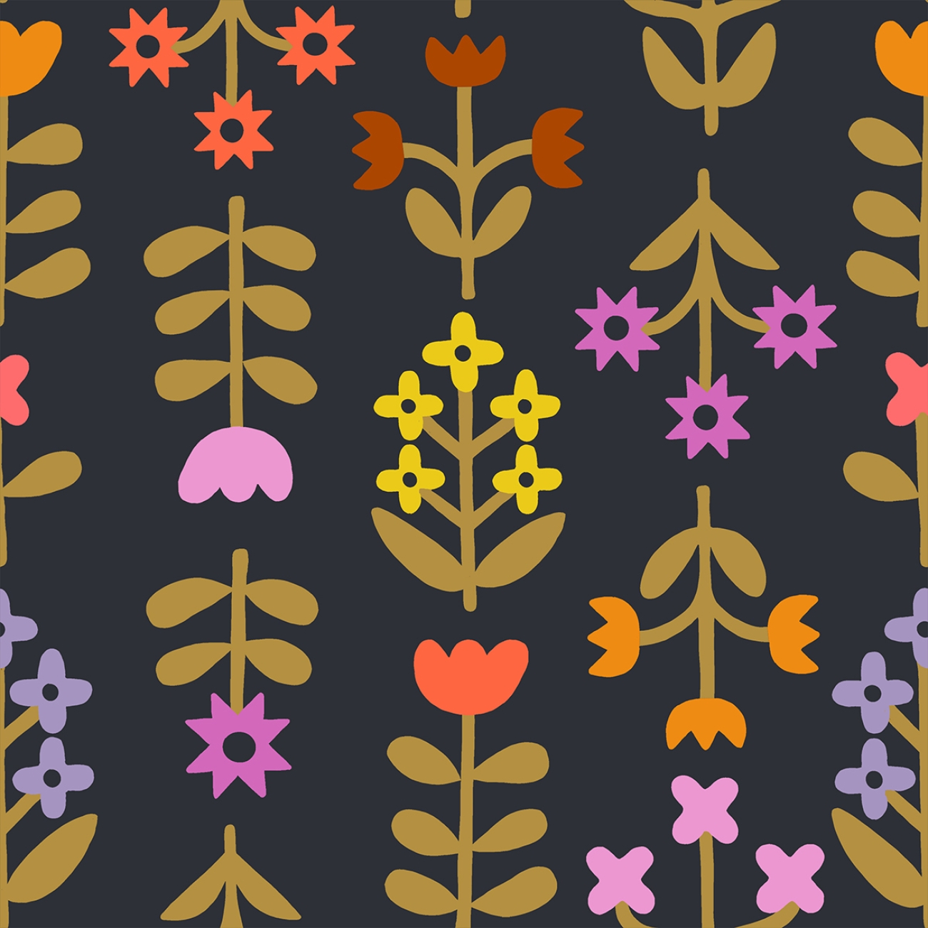 Baumwolle Patchwork - Ruby Star Society -Favorite Flowers - Meadow Soft Black - Canvas Leinen